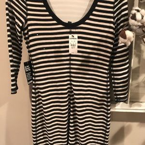 Express White/black stripped fitted dress. NWT.